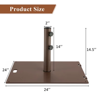Costway 50LBS Patio Square Umbrella Base Stand Market Umbrellas Handle Wheels 3 Costway 50LBS Patio Square Umbrella Base Stand Market Umbrellas Handle Wheels