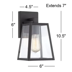 John Timberland Arrington Modern Outdoor Wall Light Fixture Mystic Black 10 3/4" Clear Glass For Post Exterior Barn Deck House Porch Yard Posts Patio -Outdoor Decoration Store GUEST ec05a7ac efcb 43b4 b78f b09bf7b298ee