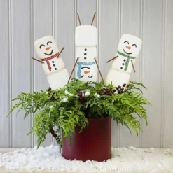 Christmas Marshmallow Snowmen Set/3 Stake - Three Yard Decorations 29 Inches - Ourdioor Indoor - C22026 - Metal - White -Outdoor Decoration Store GUEST ec82a2a3 1663 4b53 9a59 c4096c9c6088