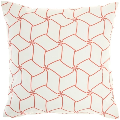 18"x18" Reversible Indoor/Outdoor Jungle And Cubes Pattern Square Throw Pillow - Mina Victory 3 18"x18" Reversible Indoor/Outdoor Jungle And Cubes Pattern Square Throw Pillow - Mina Victory