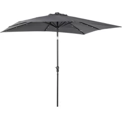 Outsunny 9' X 7' Patio Umbrella Outdoor Table Market Umbrella With Crank, Solar LED Lights, 45° Tilt, Push-Button Operation, For Deck, Backyard, Pool And Lawn -Outdoor Decoration Store GUEST ee6dc0b4 ddad 4e5c a0e6 36563ba455d8