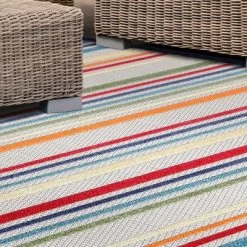 Coastal Geometric Casual Stripe Indoor Outdoor Area Rug By Blue Nile Mills -Outdoor Decoration Store GUEST ee95bfee 1d63 4cbf a19e 3b81062c6968