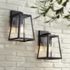 John Timberland Arrington Industrial Outdoor Wall Light Sconces Set Of 2 Mystic Black Hardwire 8" Fixture Clear Glass For Bedroom Bathroom Vanity Home -Outdoor Decoration Store GUEST ef732e6b 827d 49bf 9e81 edc5d5148674