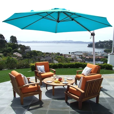 Costway 11' Patio Cantilever Offset Umbrella 360 Degrees Rotation Aluminum Tilt Base 13 Costway 11' Patio Cantilever Offset Umbrella 360 Degrees Rotation Aluminum Tilt Base - Image 11