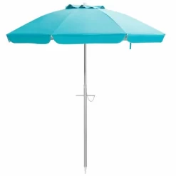 Costway 6.5FT Patio Beach Umbrella Sun Shade Tilt W/Carry Bag Blue -Outdoor Decoration Store GUEST f0913f07 ca42 4c79 9986 ee198e2507b7