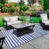 Northlight 4' X 6' Blue And White Striped Rectangular Outdoor Area Rug 1 Northlight 4' X 6' Blue And White Striped Rectangular Outdoor Area Rug -Outdoor Decoration Store GUEST f15e8eae 5dc4 48b7 a00b 988ec626dd5a