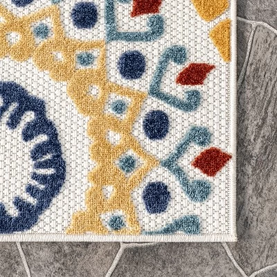 NuLOOM Micki Intricate Circles Indoor/Outdoor Patio Area Rug 6 NuLOOM Micki Intricate Circles Indoor/Outdoor Patio Area Rug - Image 4