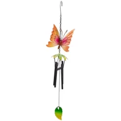 Northlight 19" Orange Metal Butterfly Outdoor Garden Windchime -Outdoor Decoration Store GUEST f2413eb0 0be9 48eb a522 f8bc7b8eec91