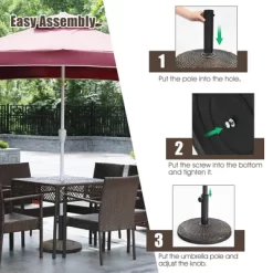 Costway 22 Lbs Round Resin Patio Umbrella Base Stand Holder W/ Adjustable Knob -Outdoor Decoration Store GUEST f2ee41d2 86dc 45d4 9098 44098bf24067