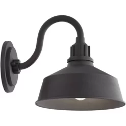 Franklin Iron Works Arnett Rustic Industrial Farmhouse Outdoor Barn Light Fixture Black Gooseneck 10 1/2" For Exterior Deck House Porch Patio Outside -Outdoor Decoration Store GUEST f3cb6b0c a351 4a1e bf78 8797190db607