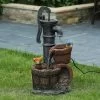 LuxenHome Resin Farmhouse Barrel And Water Pump Outdoor Fountain -Outdoor Decoration Store GUEST f40d0784 e830 457d bbe1 e59bfff1e7d0
