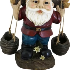 Sunnydaze Decor Sunnydaze Peter With A Pair Of Pails Gnome Indoor/Outdoor Lightweight Resin Lawn And Garden Statue - 14" H -Outdoor Decoration Store GUEST f48aff9c 3d6b 4168 9f97 b2326f6911cb