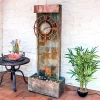 Sunnydaze Decor Sunnydaze 49"H Electric Natural Slate Indoor/Outdoor Water Fountain With Clock And LED Light -Outdoor Decoration Store GUEST f48cd74e a386 479b 8493 375c86551ee8