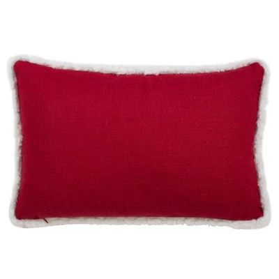 13"x20" Oversize 'Merry Happy Christmas' Poly Filled Lumbar Throw Pillow Red - Saro Lifestyle 3 13"x20" Oversize 'Merry Happy Christmas' Poly Filled Lumbar Throw Pillow Red - Saro Lifestyle