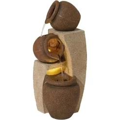 John Timberland Tipping Jugs Rustic Cascading Outdoor Floor Water Fountain With LED Light 30" For Yard Garden Patio Home Deck Porch House Roof -Outdoor Decoration Store GUEST f4d28a78 28e4 4a7f acc6 1be661b83c86