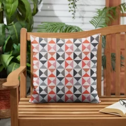 Sunbrella Outdoor Throw Pillow Coral/Navy