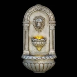 32" Resin Classical Walled Fountain With Lion Head And LED Lights Off-White - Alpine Corporation 11 32" Resin Classical Walled Fountain With Lion Head And LED Lights Off-White - Alpine Corporation -Outdoor Decoration Store GUEST f769ba6a 4651 4b18 a3f1 502355551048