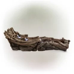 26" Tiered Wood River Stream Fountain With LED Lights Gray/White - Alpine Corporation -Outdoor Decoration Store GUEST f7a0336d 9dc2 433a ae7e dd993e27a201