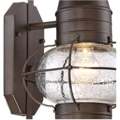 John Timberland Galt Rustic Outdoor Wall Light Fixture Oil Rubbed Bronze Motion Sensor Dusk To Dawn 19 3/4" Clear Seedy Glass For Post Exterior Barn -Outdoor Decoration Store GUEST f7b402b0 6ee1 4c92 a858 6a0b5d1694d4