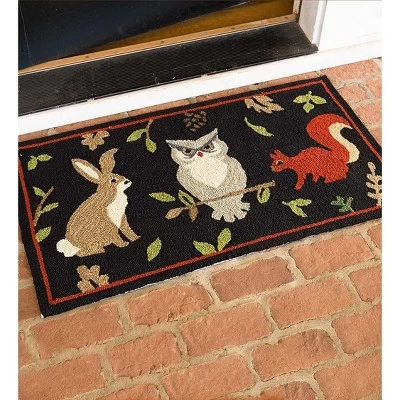 Plow & Hearth - Indoor / Outdoor Hooked Woodland Rug 3 Plow & Hearth - Indoor / Outdoor Hooked Woodland Rug