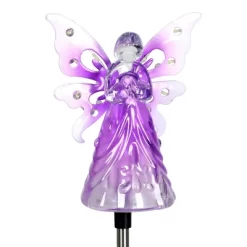 33.85" Acrylic Solar Angel Stake Purple - Exhart -Outdoor Decoration Store GUEST f9f8ab56 3362 493b a012 4c8da8fc613b