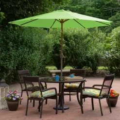 Northlight 9ft Outdoor Patio Market Umbrella With Hand Crank And Tilt, Lime Green