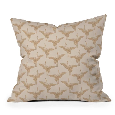 Iveta Abolina Pecan Cranes Cream Outdoor Throw Pillow Brown - Deny Designs 6 Iveta Abolina Pecan Cranes Cream Outdoor Throw Pillow Brown - Deny Designs - Image 4