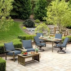 Alair Texture Deep Seat Outdoor Cushion Set Denim Blue - Arden Selections 9 Alair Texture Deep Seat Outdoor Cushion Set Denim Blue - Arden Selections -Outdoor Decoration Store GUEST fd601baa cd6a 4ab4 b822 115c6d59875d