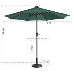 Nature Spring 9' Tilting Freestanding Patio Umbrella With Solar LED Lights - Green 9 Nature Spring 9' Tilting Freestanding Patio Umbrella With Solar LED Lights - Green -Outdoor Decoration Store GUEST ff8da48b 81bb 48c5 a094 67b4d06500fb